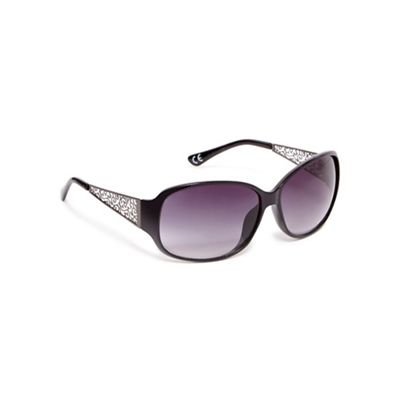 Black filagree oversized sunglasses